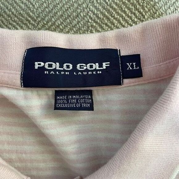 Polo Golf Ralph Lauren Pink Stripe Cotton Polo Shirt XL - Picture 2 of 6